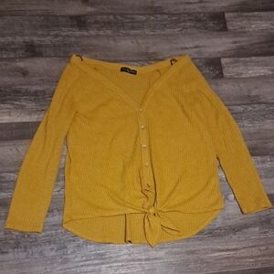 Kim & Cami Mustard Button-Down Shirt